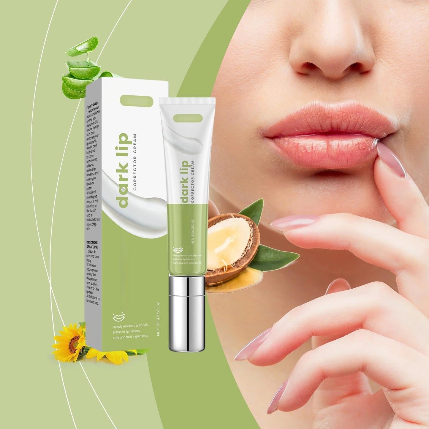 Mav/ella Dark Lips Cream,Lip Lightening for Dark Lips,Lip Lightening Balm for Dry Cracked,Lip Wrinkle Repair,Lips Pink Bleaching Cream Balm,Whitening & Brightening Lip Balm,Natural Dark Lips Corrector
