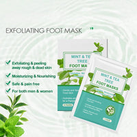 5 Pairs Mint & Tea Tree Foot Peel Mask – Exfoliating Foot Mask for Dry, Cracked Heels – Foot Care Socks for Women & Men - Softens Hard Skin & Hydrates for a Pampering Effect