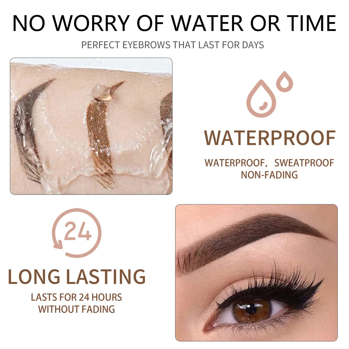 GEEWHILE Eyebrow Gel Dark Brown Brow Gel, Eyebrow Tint Kit Dye Brow Pomade, Long-Lasting Waterproof Eye Brow Pigment with Brush (#2 Cool Blonde)
