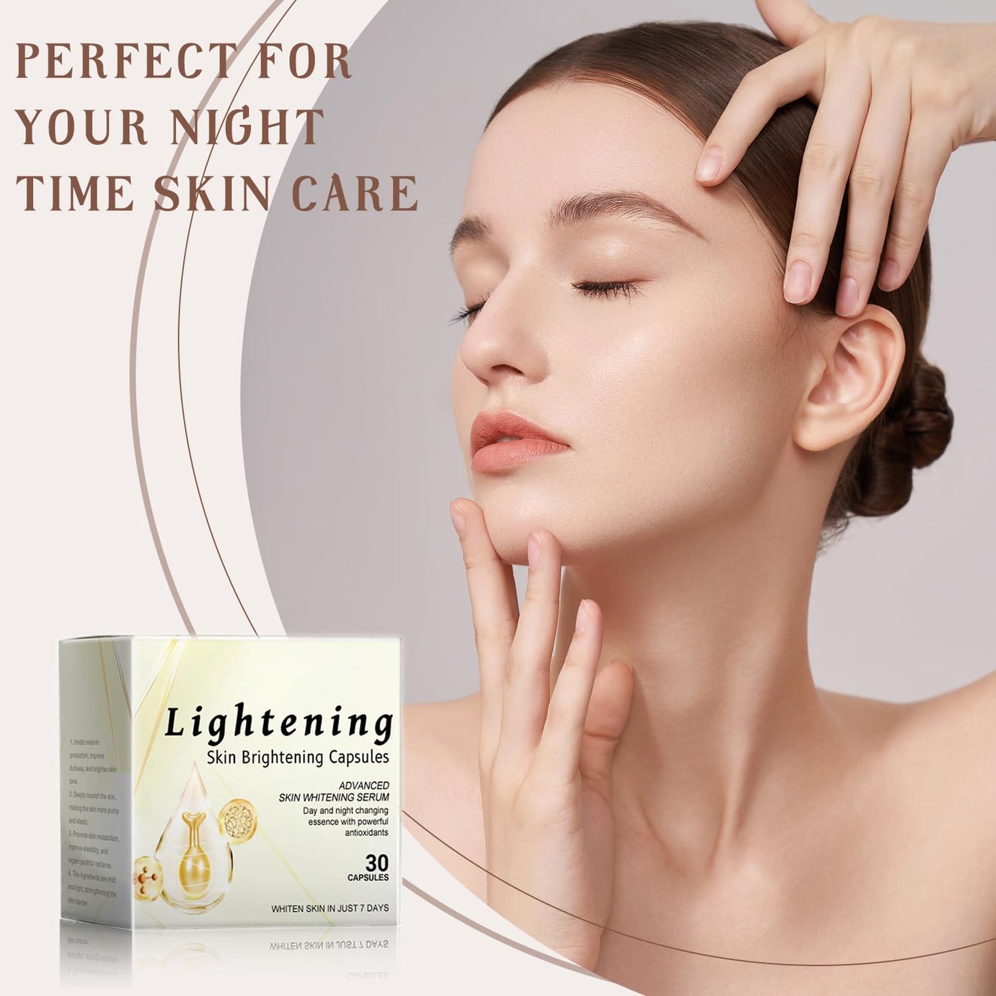 Generic Skin Brightening Capsules, Vitamin E Moisturizing for Face & Skin – Moisturizing Vitamin E Oil Capsules for Hydrated, Anti Wrinkle Face Serum, Softens & Improves Appearance – 30 PCS