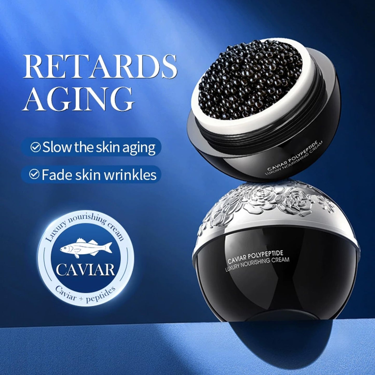 AurolaGlow Luxury Caviar DNA Sodium Firming Cream – Reduce the Appearance of Fine Lines and Wrinkles, Deep Hydration & Skin Firming, Nourishes & Smooths Skin, 50ML