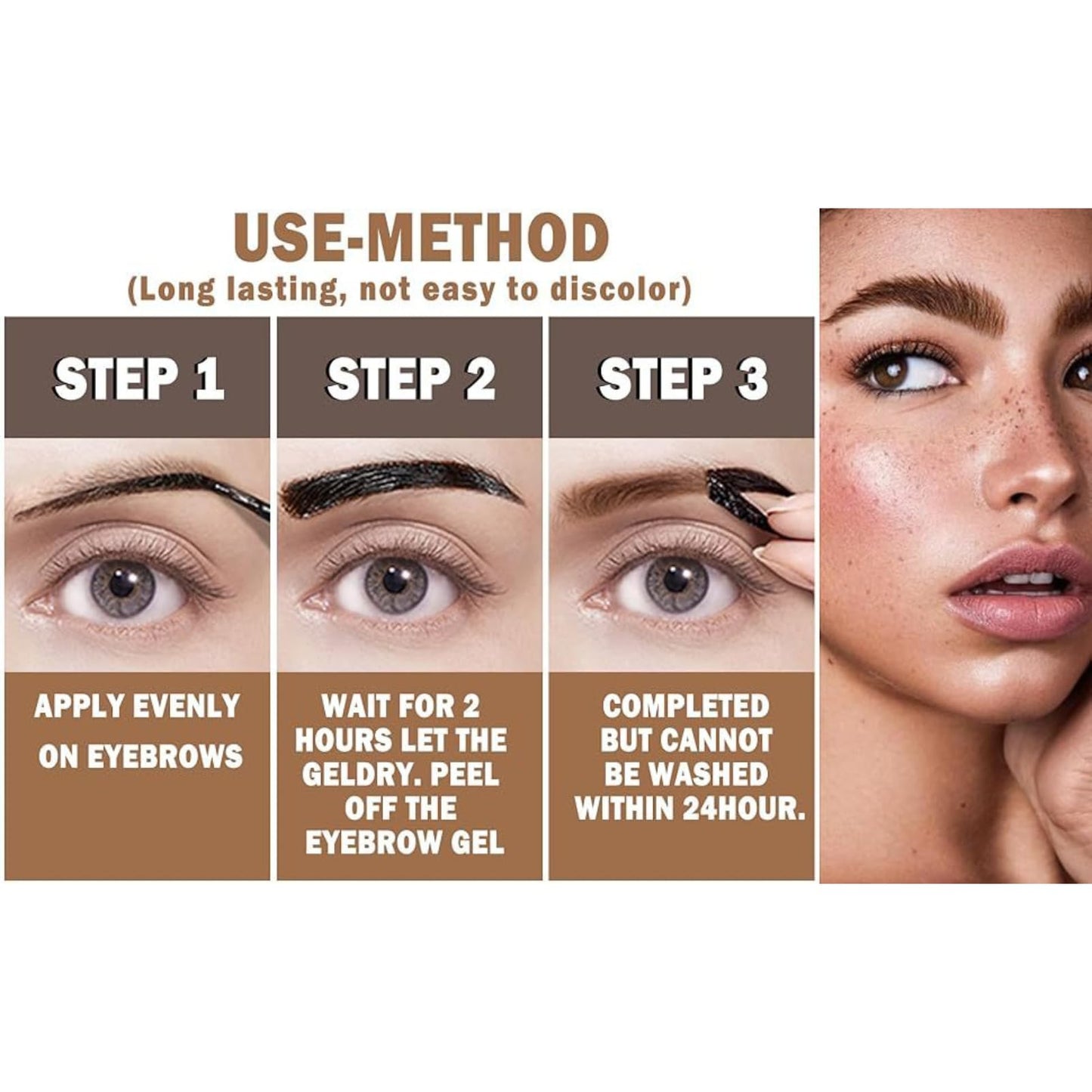 SHEBEEDO Peel Off Eyebrow Gel Brow Tint Eyebrow Tint Eyebrow Colours Eyebrow Pen Anti Smudge Lasting Eyebrow Gel Waterproof Brow Tint Lasts Up To 3 Days (#02)