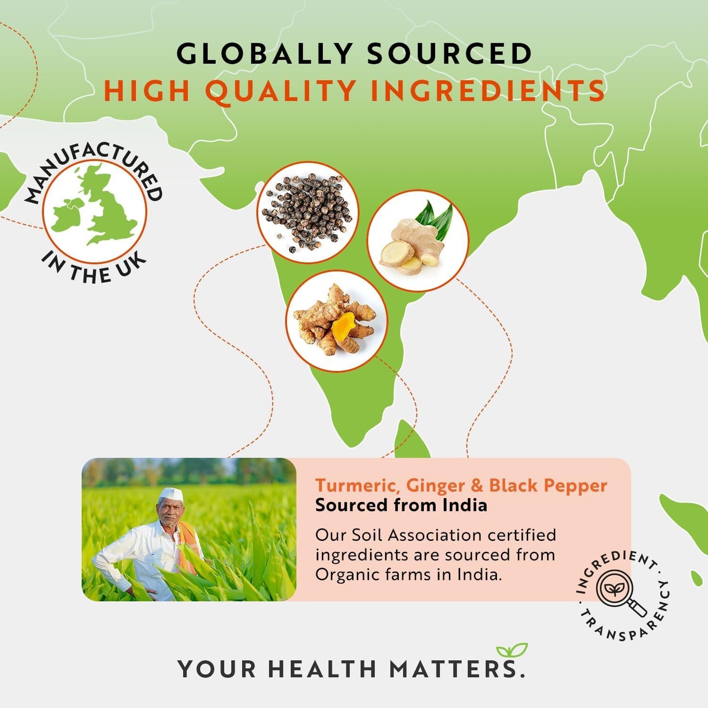 Organic Turmeric 1440mg with Black Pepper & Ginger (2 Packs of 180)- 360 Vegan Turmeric Capsules (6 Month Supply) – High Strength Organic Turmeric with Active Ingredient Curcumin - UK Made - Nutravita