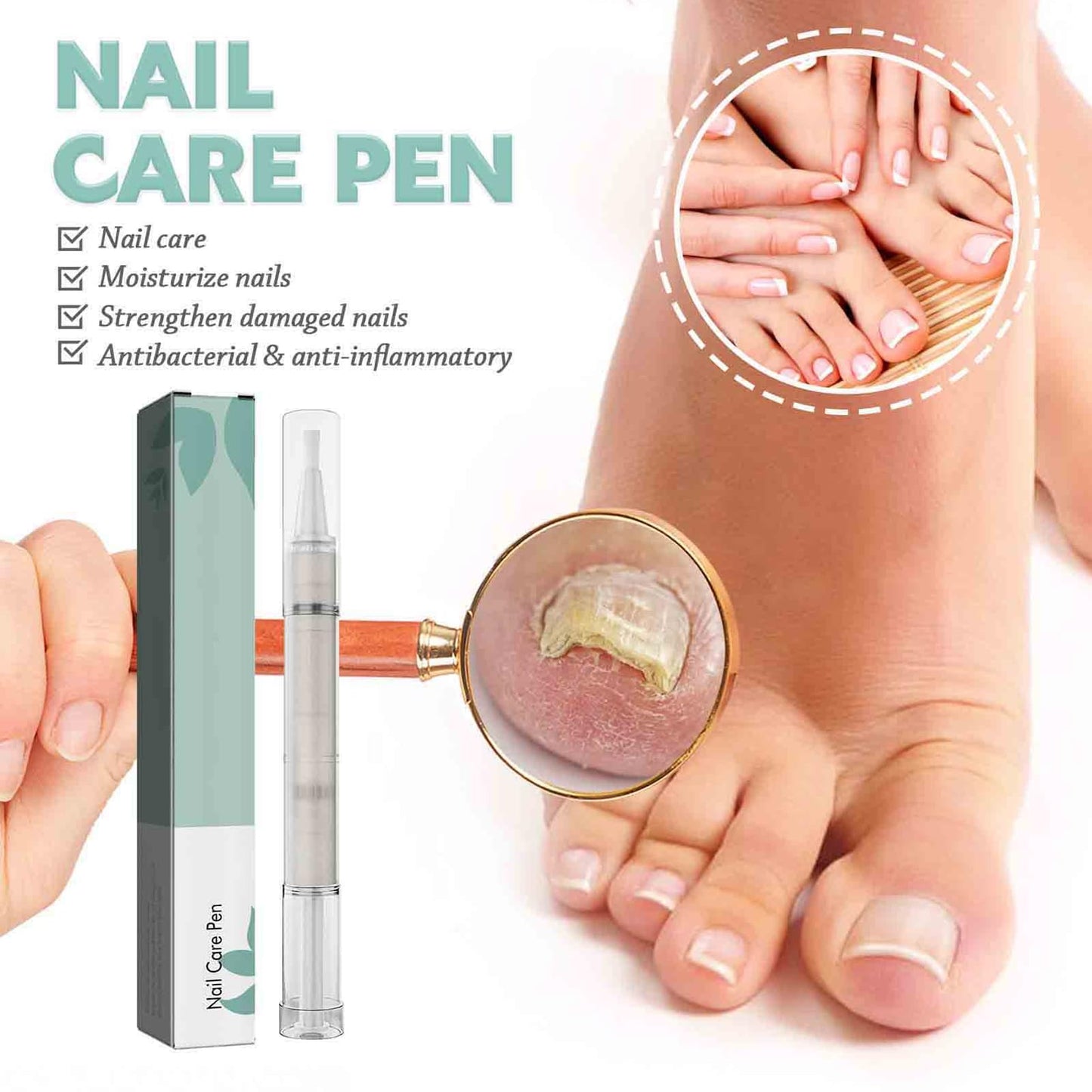 Nail Care Pens, 5Pcs Fungal Nail Treatment Pens, Fungal Nail Treatment for Toenails, Nail Repair Pen, Natural Ingredients Nail Serum for Strengthener Nail