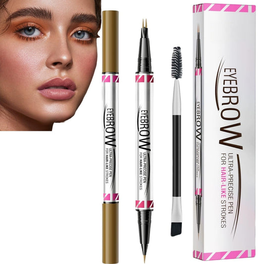 OuXing Microblading Eyebrow Pen,Eyebrow Pencil,Dual Ended Ey/ebrow P/encil with 2 Micro-Fork-Tip,Microblading Ey/ebrow Pen/cil,E/yebrow Pen,Waterproof Smudgeproof Eye Brow P/encil with Brow Brush,Black