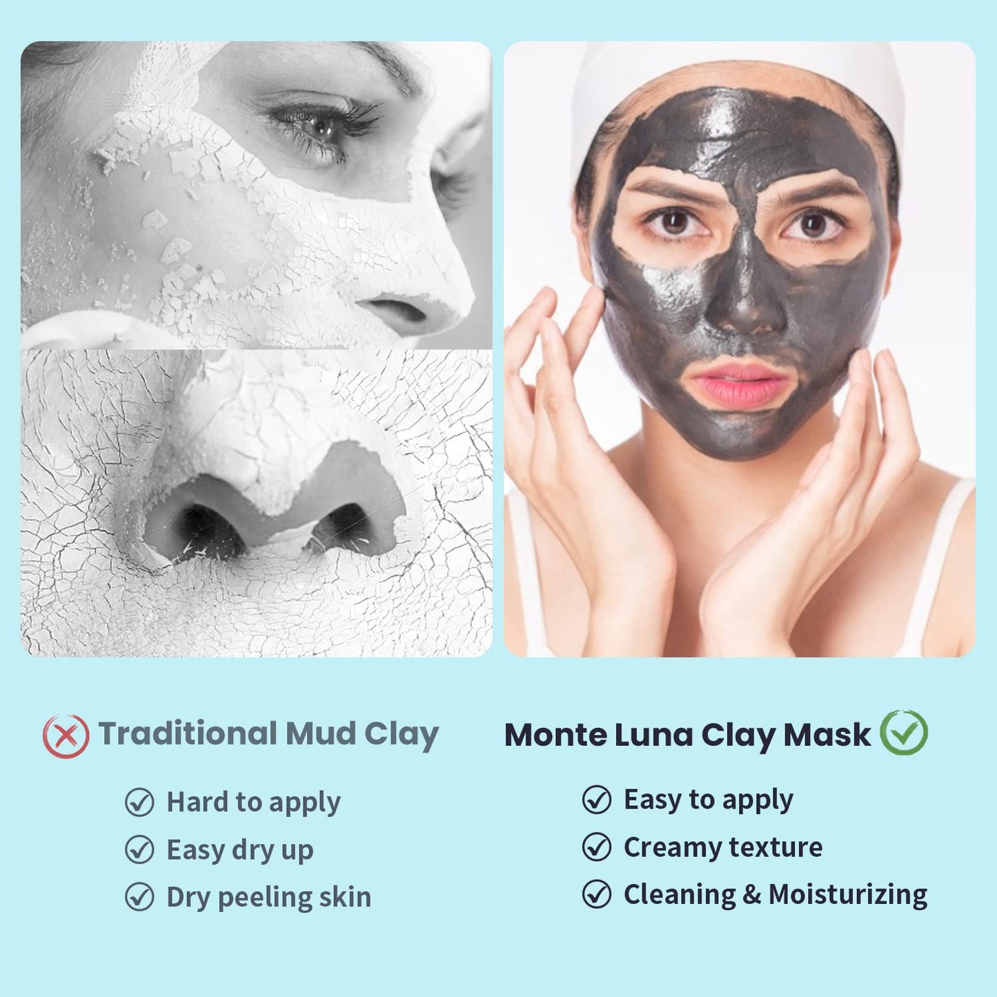 Face Masks Skincare, Clay Mask Kit, 3-Set Turmeric Vitamin C Clay Mask, Dead Sea Mud Mask, Green Tea Deep Cleanse Mask for Detoxing, Reducing Acne, Oil Control, Dark Spots, Pores and Blackheads
