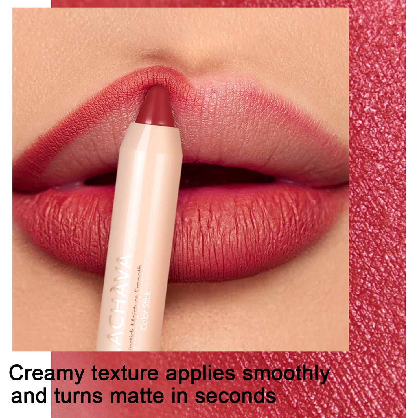 QUIWEN Matte Lip Crayon Nude Lipstick Pencil Velvety Creamy Matte Lip Liner Full Coverage High Pigment Waterproof Long Lasting Lipstick for Women, Non-Stick Cup Lipliner Pencil