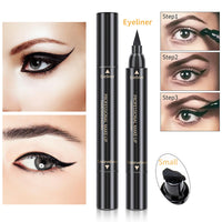 KKwoter Smudge-Proof Winged Eyeliner Stamp & Pen for Women - Long-Lasting Black Liquid Eye Liner