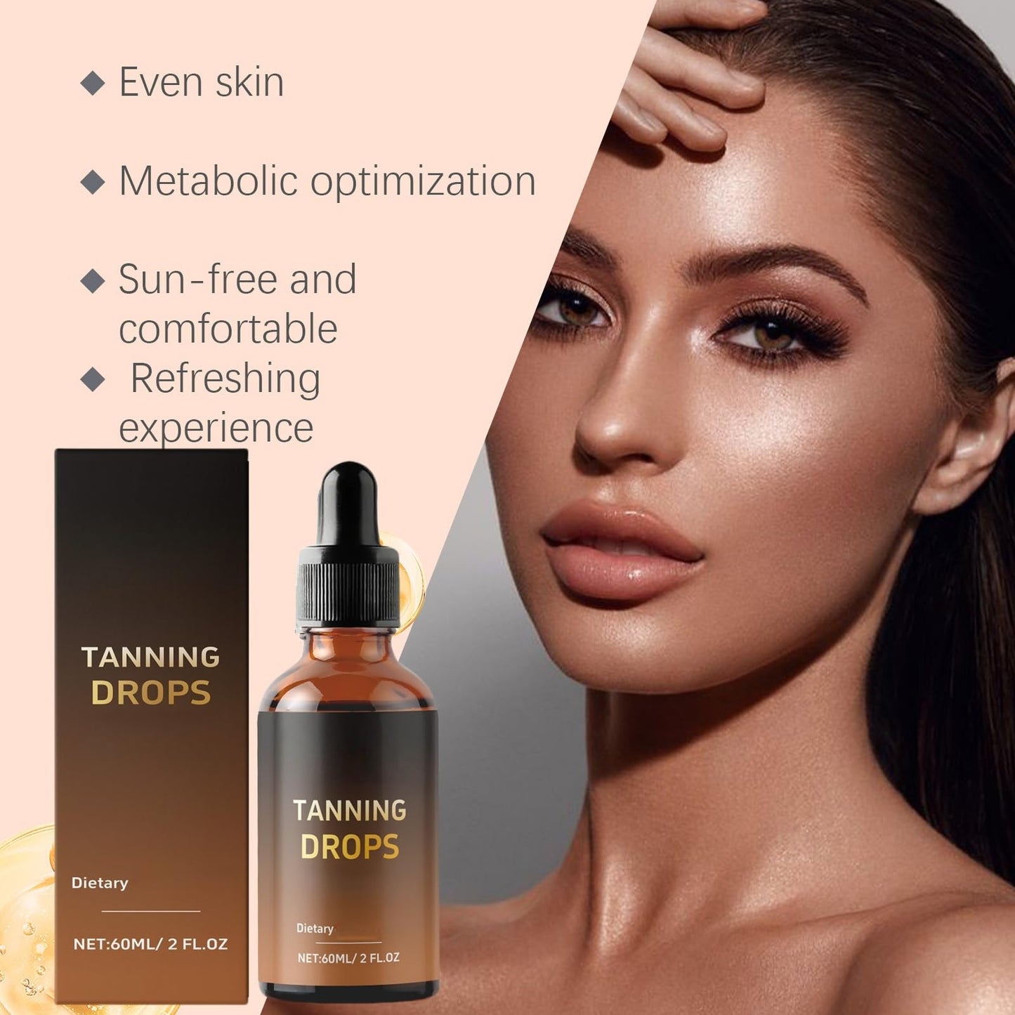 Mubuni Sunless Tanning Drops,Tanning Drops for Face and Body,Tans Without Sun,Oral D/rinkable Sunless Tanning Dr/ops,Self-Ta/nning Nourishing Tan Enhancer D/rops,Naturally Boost T/anning for Women
