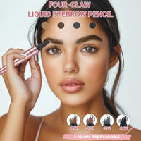 Shengqialun Eyebrow Pencil, Microblading Eyebrow Pen, Eyebrow Pen with 4 Micro-Fork Tip Long-lasting Waterproof Smudgeproof Eyebrow Pen Creates Natural Looking Defined Eyebrows (Dark Brown)