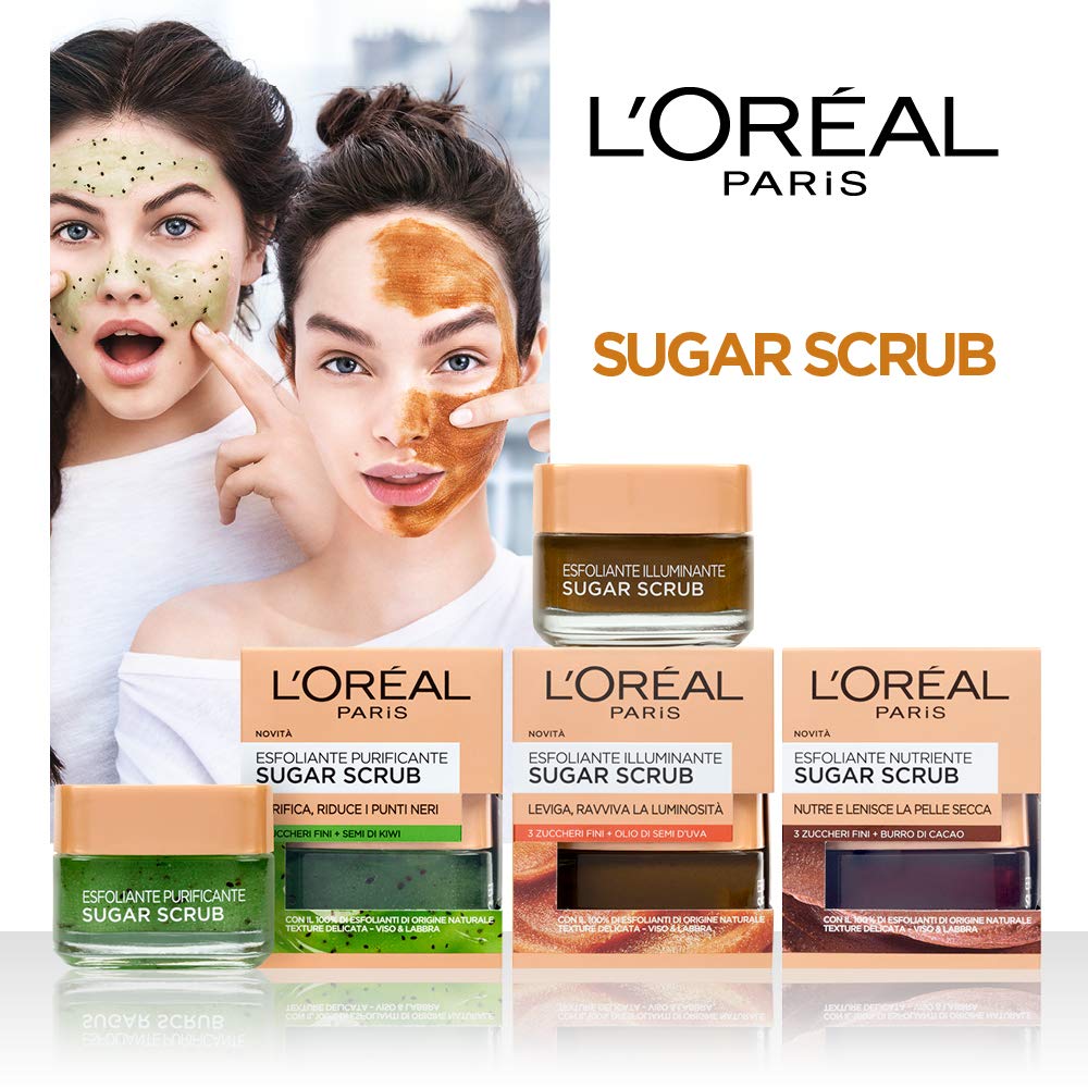 L'Oreal sugar scrub facial purifying exfoliating 50 ml