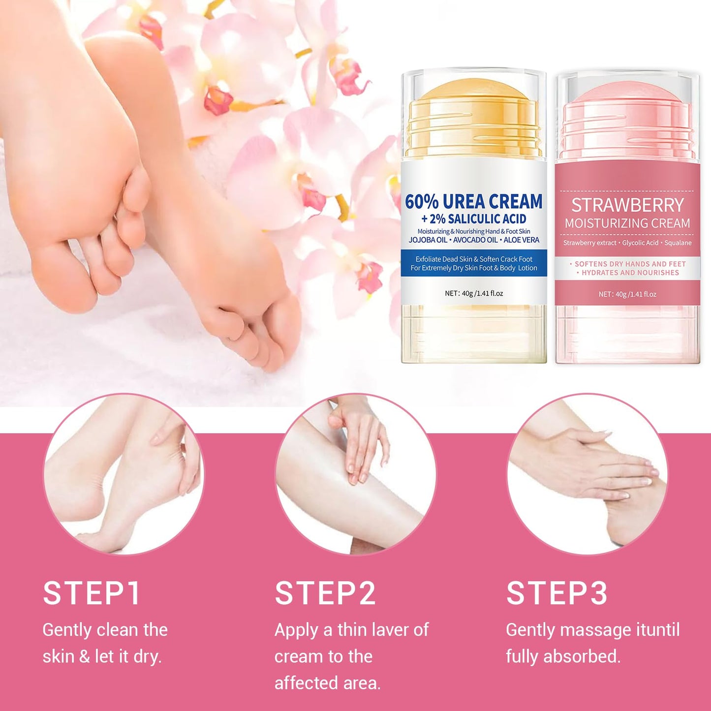 Benaewa 2 Pcs Urea Foot Cream, Foot Moisturiser for Cracked Heel Repair, Dry Skin Care