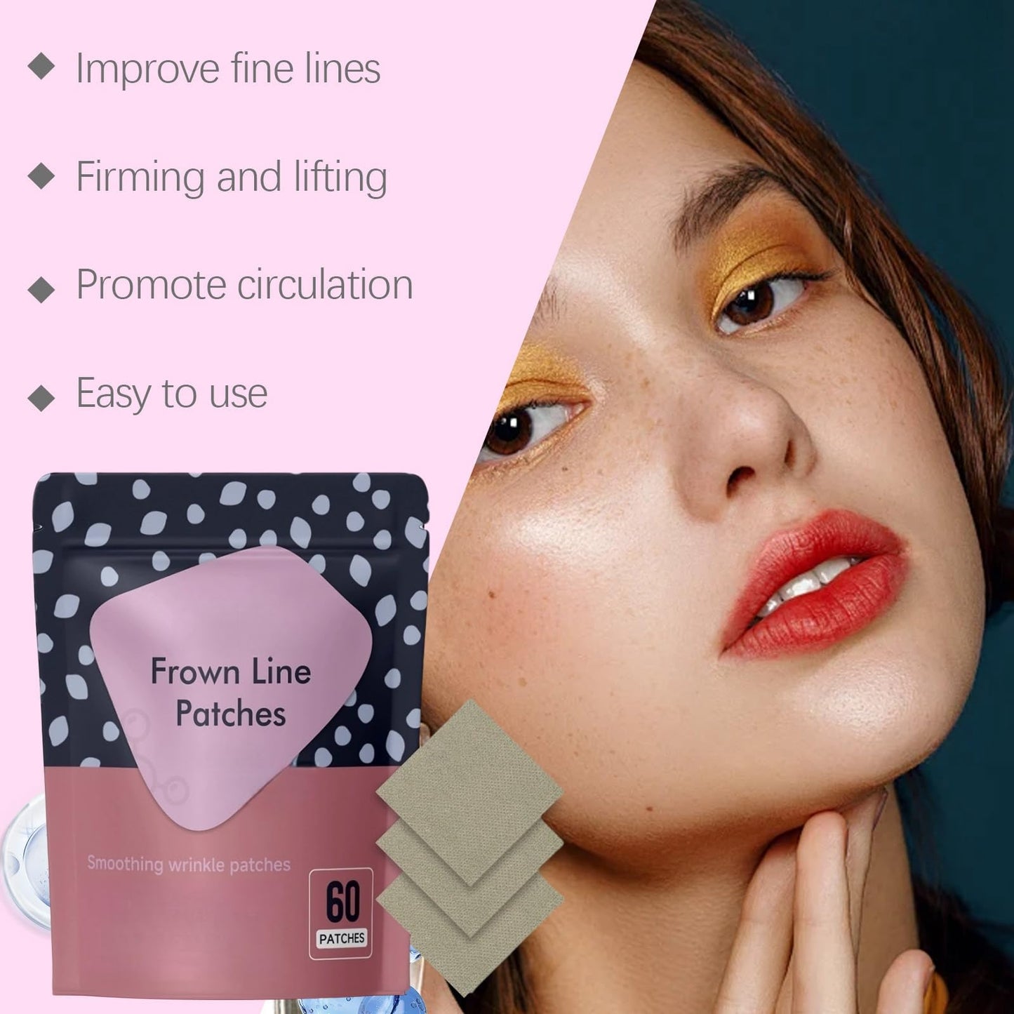 OuXing 60PCS Forehead Wrinkle Patches,Anti Wrinkles Patches,Effective Face Lift Tape for Wrinkles Facial Patches,Anti Wrinkle Patches for Firming Frownies,Face Tape for Wrinkles,Face Lifting Tape,Face Tape