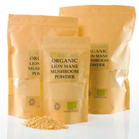 vegishake Organic Lions Mane Mushroom Powder Hericium erinaceus Polysaccharides Immune Cognitive Vegan (100g)