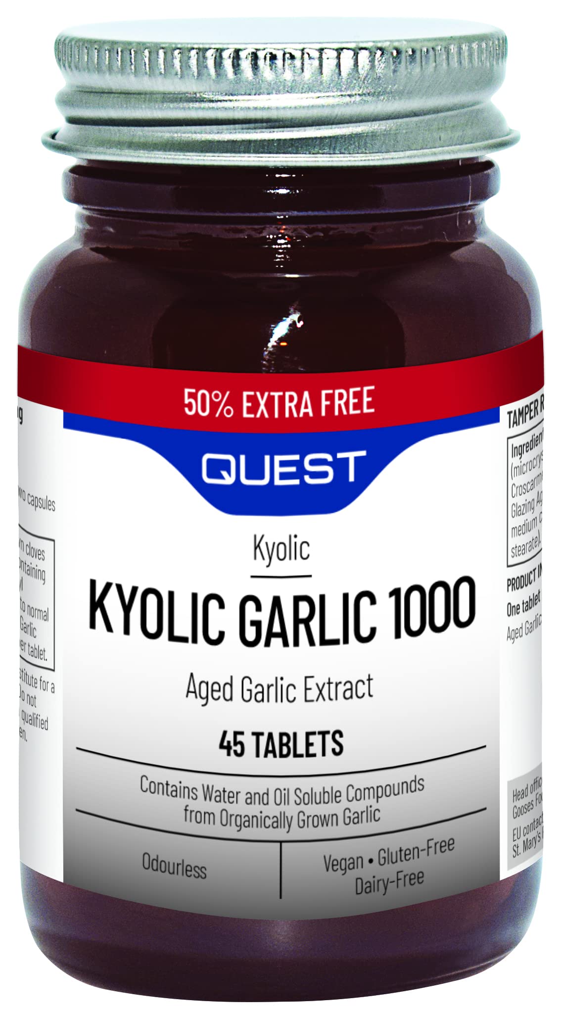 Quest Kyolic Garlic 1000mg 45 Tablets (Pack of 3)