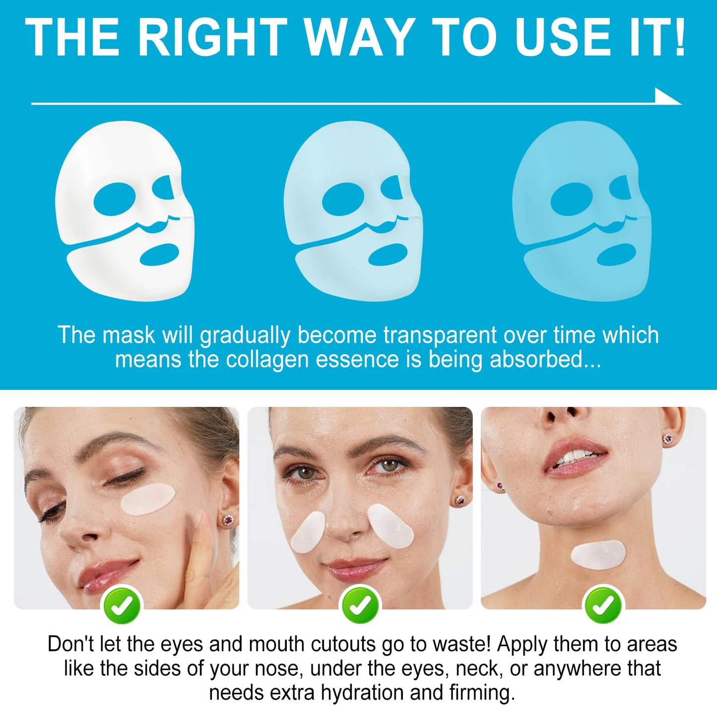 Lxitian Collagen Face Masks Skincare, Collagen Mask with Hyaluronic Acid,Hydrogel Collagen Mask Overnight Face Mask,Real Deep Hydrating Face Mask,Pore Minimizing,Firming Anti Wrinkle Aging Lifting,Deep Repair