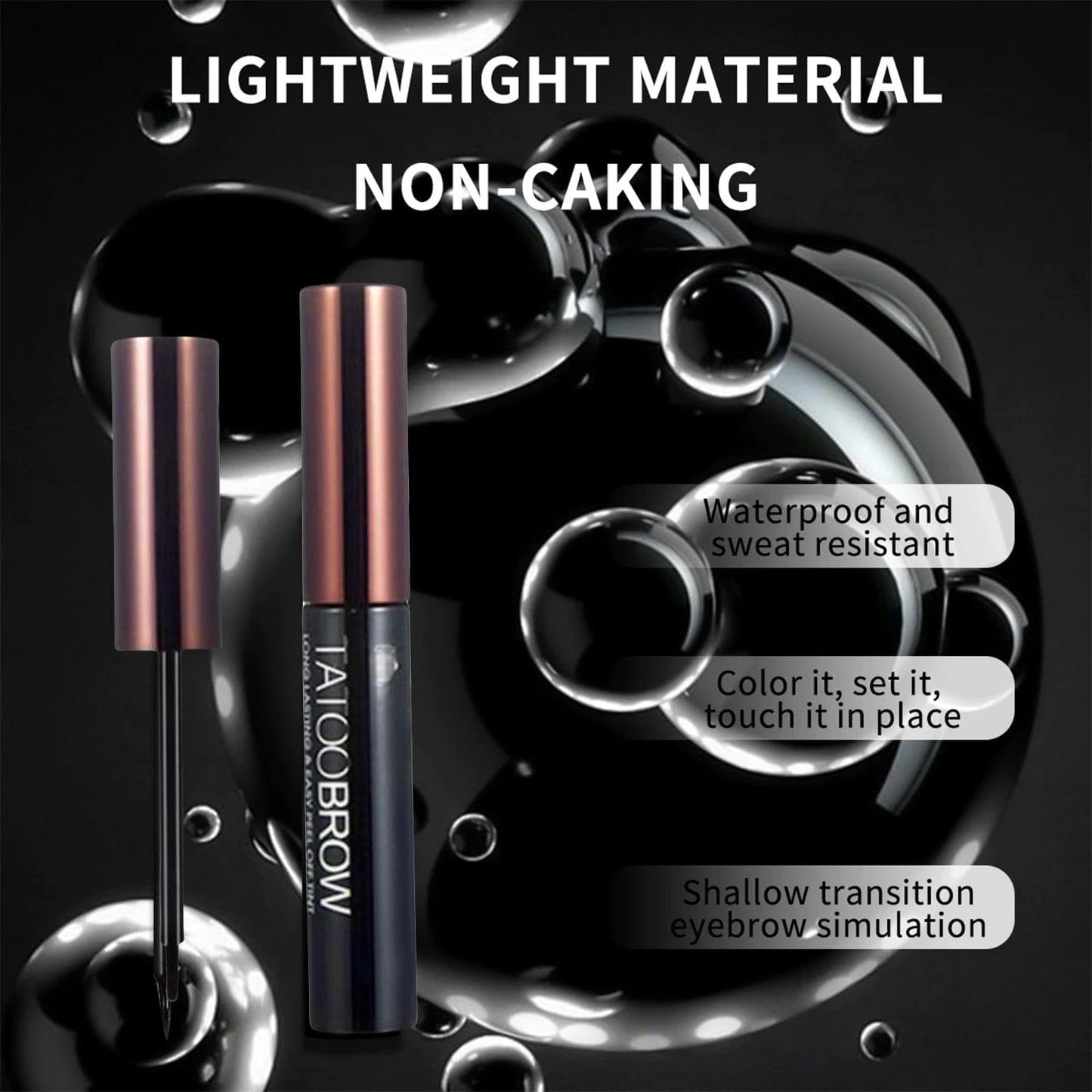 AurolaGlow Tattoo Brow Peel Off Gel Tint - Semi-Permanent, Waterproof, Lasts Up To 3 Days - Dye for Eyebrow Coloring - Easy Peel-Dark Brown