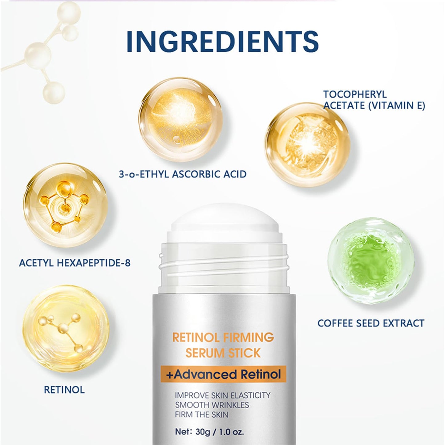 ThamGlow Retinol Stick, Wrinkle Filler Retinol Serum For Face & Body, Neck Firming Cream For Loose Skin, Skin Tightening Cream For Face – Lifts, Tightens & Smooths Fine Lines – Visibly Firmer Skin