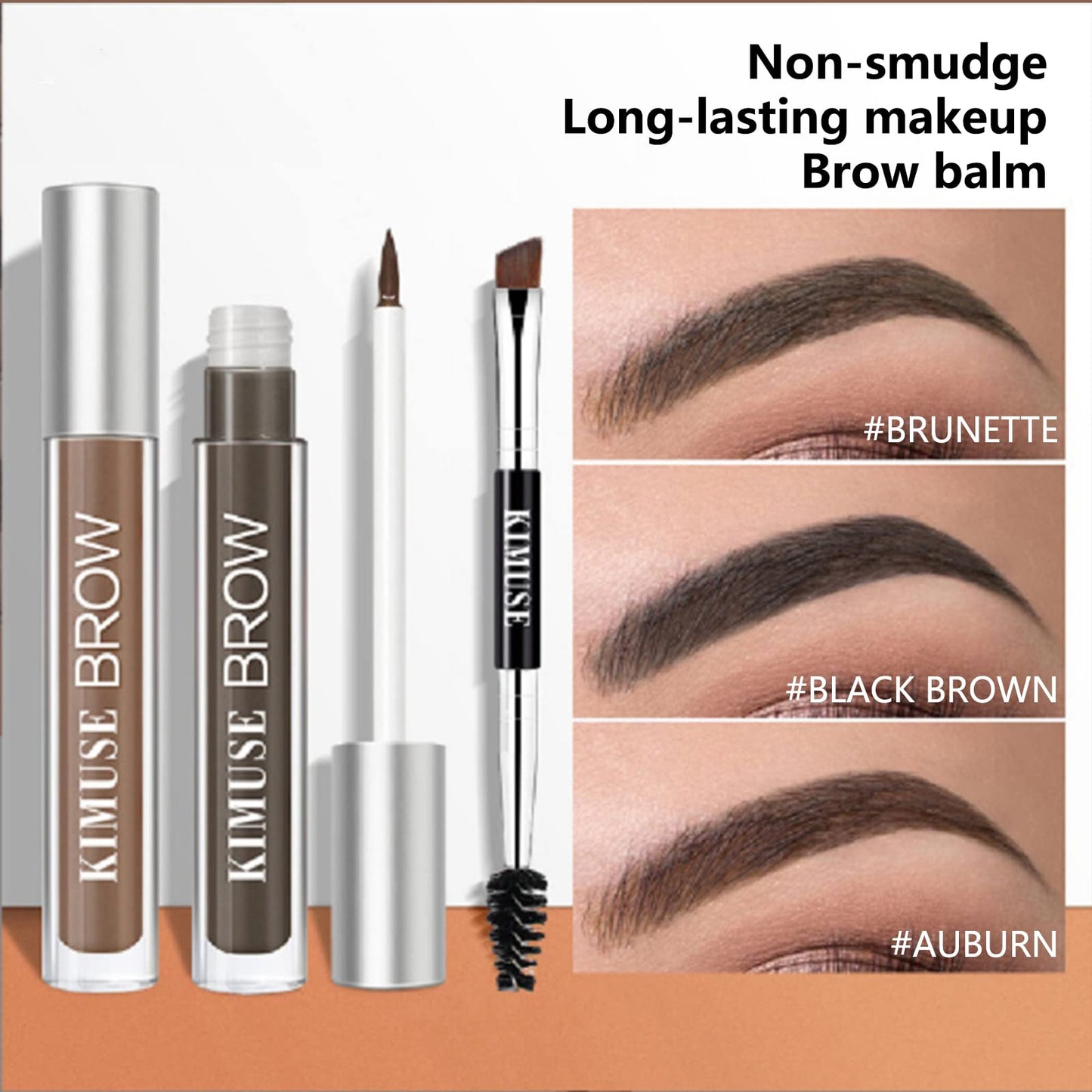 MEITREND Eyebrow Dye Tint Brow Pomade,Eyebrow Tint Kit With Strong Pigment Thin Texture Smudge-Proof Sweat Resistant Tinted Makeup Brow Pen Waterproof Long Lasting Brow Setter With Brush (AUBURN)