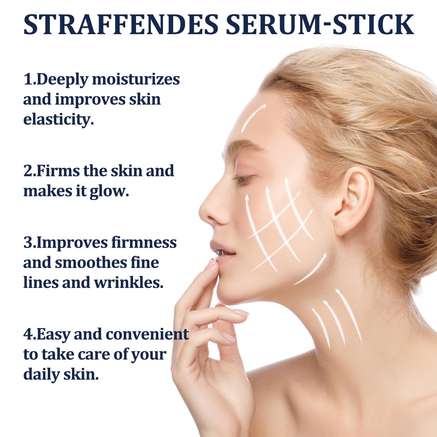 ExcellaElite 2Pcs Collagen Peptides Firming Serum Stick, Anti Aging Peptides Serum Stick, Face and Neck Firming Stick for Tightening Sagging Skin Improves Skin Elasticity
