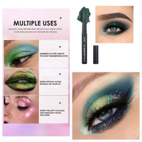 AurolaGlow Gothic Smokey Eyeshadow Stick in Dark Green - Metallic Glitter, Creamy Highlight, Smooth Eyeliner - Gift for Women