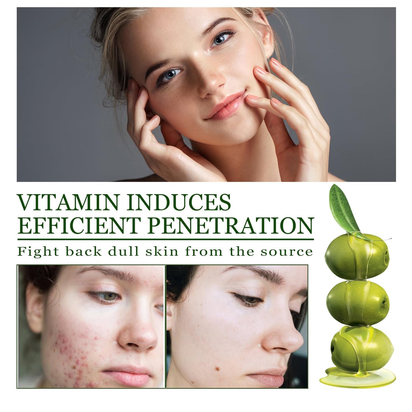 DMQ 2PCS Olive Vitamin E Skin Oil,Anti Dry Body Oil,Firming Face Oil and Serum,Face & Body Skincare.Vitamin E Olive Bodu Oil,Natural Body Massage Oil,Hydrating Body Oil for Dry Skin,Relieve Dryness-75ML