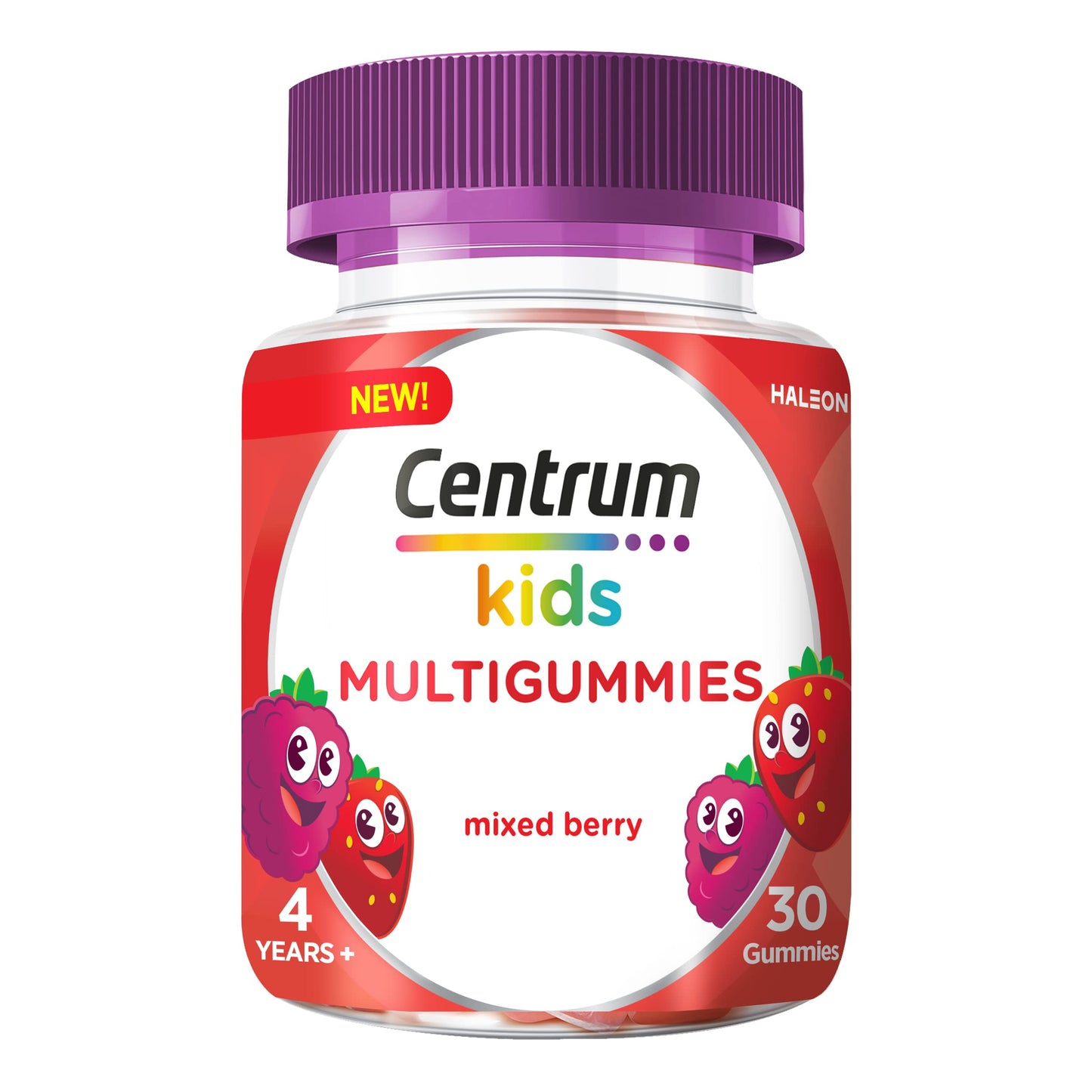 Centrum Multivitamins Mixed Berry for Kids Immunity Support, 10 Essential Nutrients Includes Vitamin C and D, 30 Chewable Multigummies