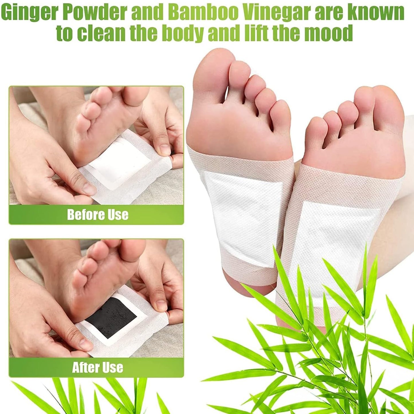 Rezolite Foot Detox Patches, 40 Pcs Natural Deep Cleansing Detox Foot Patches for Relieve Body Stress, Improve Sleep Quality, Enhance Blood Circulation