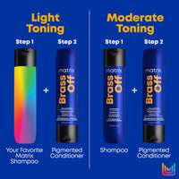 Matrix Pigmented Conditioner for Brunette Hair, Neutralises Orange and Copper Undertones, with Ceramides and Dyes, Brass Off Pigmented Conditioner, 1 x 300 ml