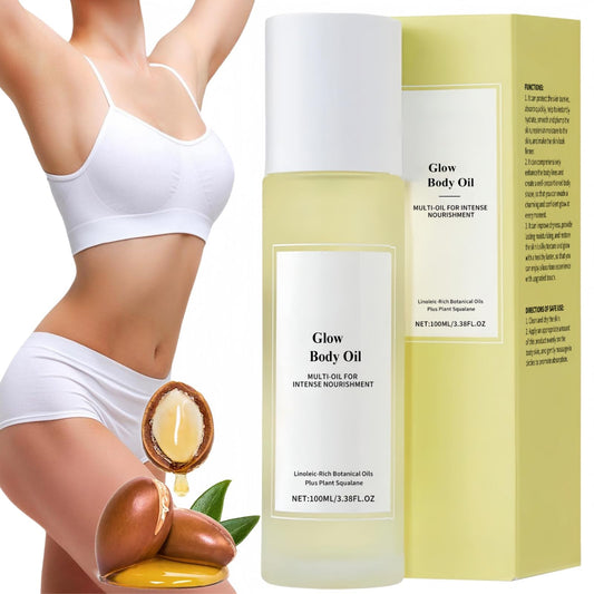 Ruojiar Glow Body Oil,Skin Tightening Body Oil,Handcrafted Body Glow Oil,Natural Organic Castor Oil & Jojo/ba O/il,Multi-oil for Intense Nourishment for Women,Light in Texture,Easy to Absorb,Smooth & Plump