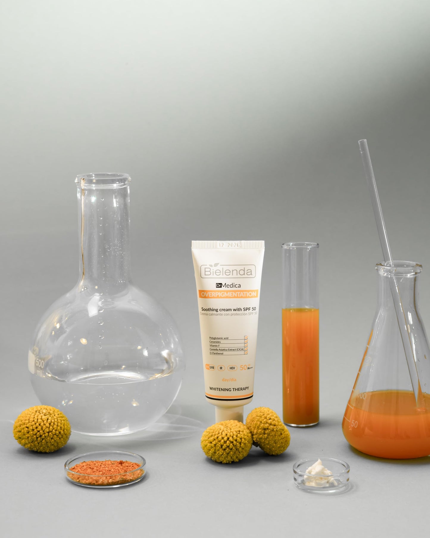 Bielenda Dr Medica Overpigmentation Beruhigende Creme mit Lichtschutzfaktor SPF 50 für den Tag, 50 ml