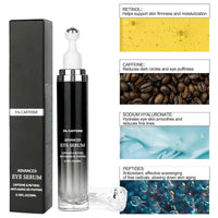 Caffeine Eye Serum - Caffeine Solution 5% Eye Cream, Under Eye Brightener, Eye Cream for Dark Circles and Puffiness with 360° Massage Ball, Fade Fine Lines Wrinkles, Retinol Anti-Ageing De-Puffing