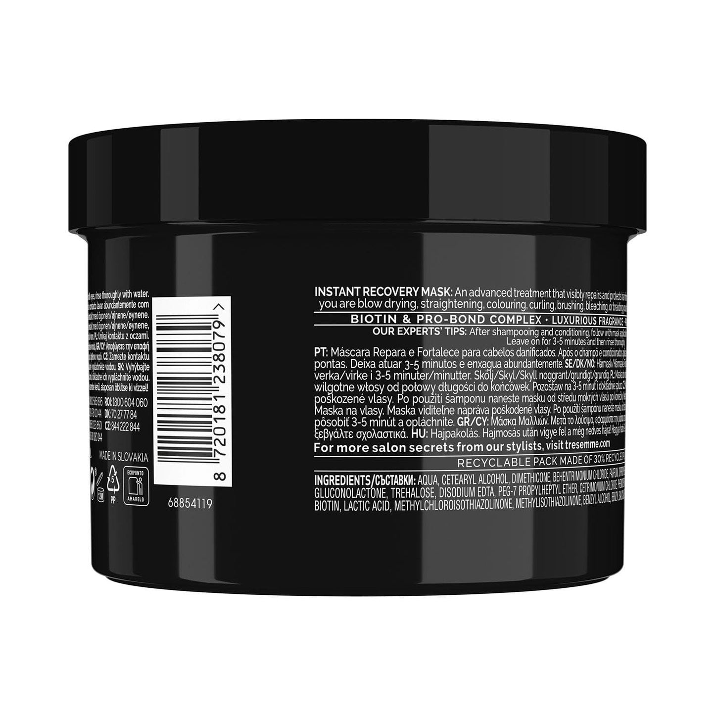 TRESemmé TRESemme Biotin Repair Instant Recovery Hair Mask Rinse-out Hair Treatment with Biotin and Pro-Bond Complex for Visible Repairs of Damaged Hair, 440ml Pack 4