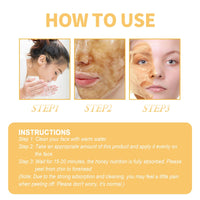 Oumun Honey Peel-Off Mask,Deep Clean Tearing Mask with Natural Propolis,Skin Clean Pores Shrink,Cutin Clean Skin Moisturize,Fa-ce Masks Skincare,Pe-el Off Face Masks,Fa-ce Pe-el Mask,Cleansing Fa-ce Mask