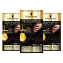 Schwarzkopf Oleo Intense Black Hair Dye, 3-Pack Permanent Oil Colour, No Ammonia, Covers Greys, Black 1-10