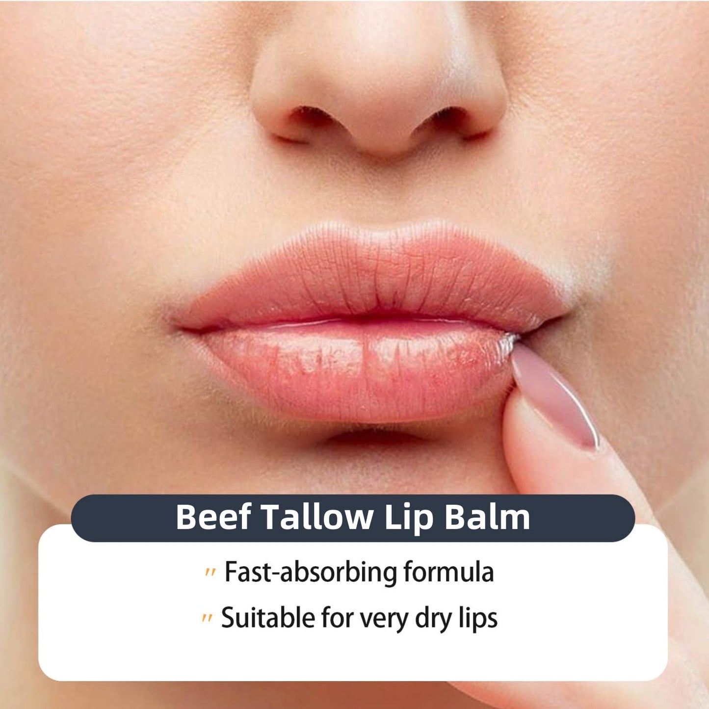 Xunzhi Beef Tallow Lip Balm,5g Tallow Lip Balm,Beef T/allow Balms Stick,Moisturizing L/ip Care,Long Lasting Lipstick,L/ip Plumper for Dry Cracked Lips,Li/p Moisturiser,Ta/llow Li/p Gloss,Lips Repair