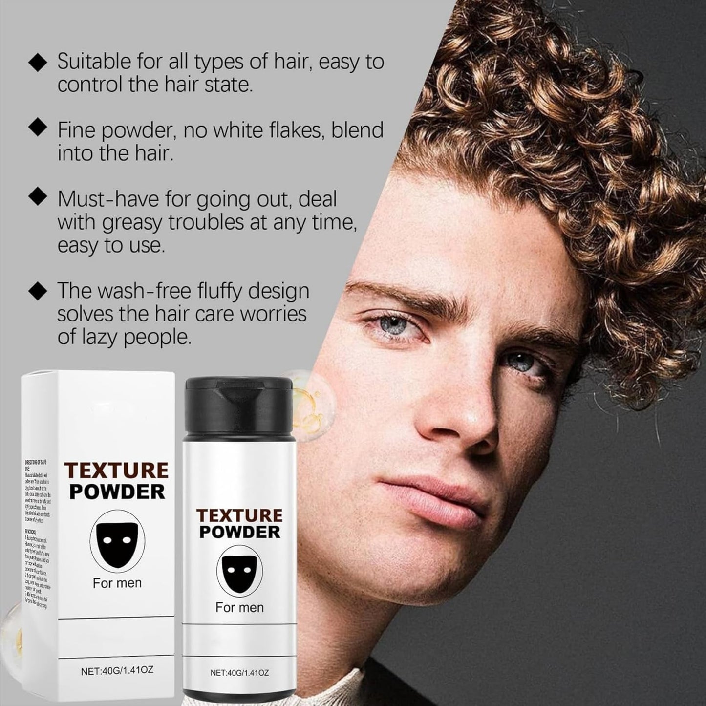 CUOFOL Hair Styling Texturising Powder,Volume Powder for Men,Hair Texture Pow/der,Volumizing Pow/der for H/air,Light Control Natural Matte Look,Ha/ir Styling Products Men,Long-Lasting Hold and Easy to Apply