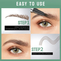 Brown Eyebrow Pencil - Microblading Eyebrow Pen With Micro 4-Fork Soft Tip - Waterproof Long Lasting Resistant To Smudging Brow Pencil - Upgrade Easy To Use Brow Pen For Beginners Natural Makeup