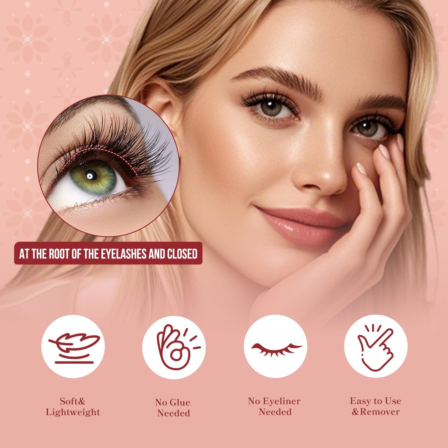Magnetic-Lashes with Applicator, Higu clace Magnetic-Eyelashes No Glue or Eyeliner Needed, 1 Pair Reusable Magnetic Eye Lashes Kit Natural Look, Eyelashes Magnetic Easy to Wear and Remove(STYLE F)