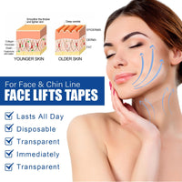 Oumun 120 Pcs Face Lift Tapes for Facial Wrinkles Reduction,Face Lift Tape,Lifting Invisible Face for Tapes Tightening Skin,Waterproof and Instant Makeup Tool for Wrinkles,Elasticity Tighten Lift Patches