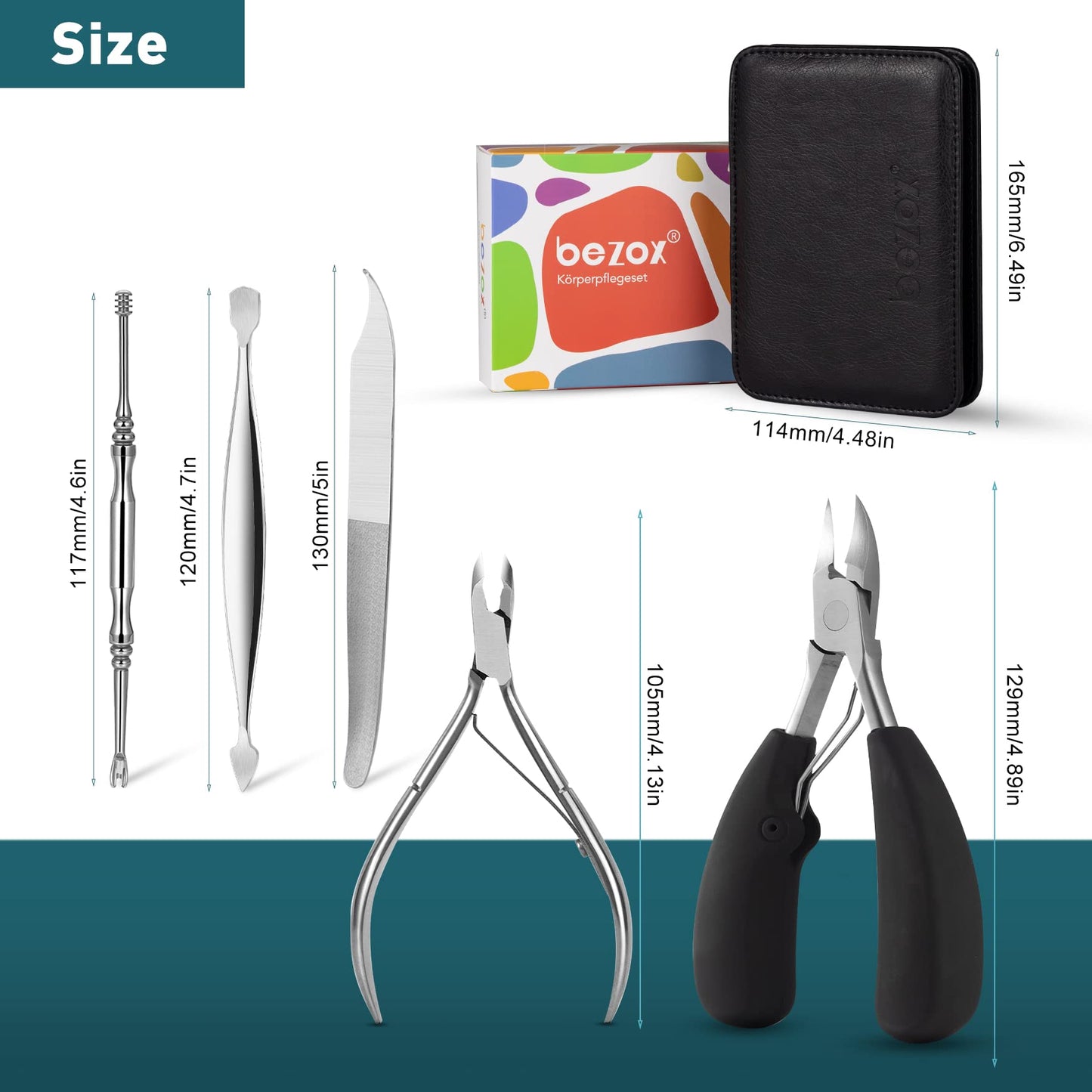 BEZOX Toenail Clippers for Thick and Ingrown Nails, Professional Podiatrist Toenail Nipper for Seniors,Chiropodist Style Toe Nail Clipper Large Heavy Duty & Easy Grip Rubber Handle Toenails Trimmer