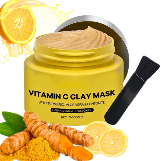 TBeautfave Turmeric Vitamin C Clay Mask Deep Cleansing Face Mask Skin Care Improve Dark Spots and Even out skin tone Facial Mask