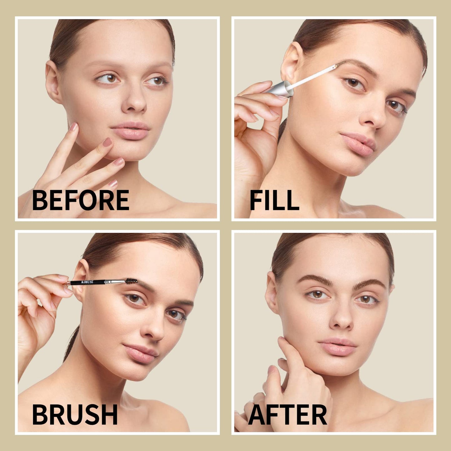 KIMUSE Eyebrow Gel, Eye Brow Tint, Waterproof, Long-Lasting, Smudge-Proof, Transfer-Proof (BRUNETTE)