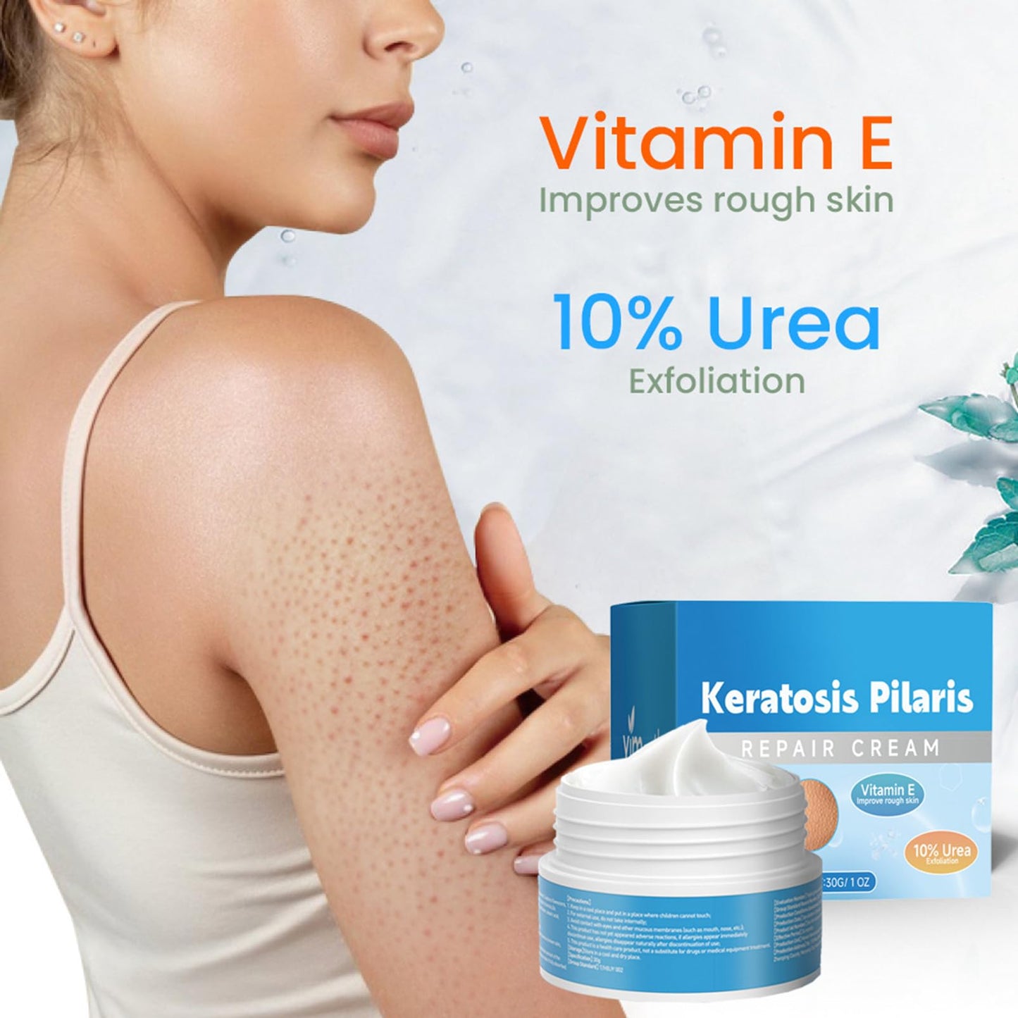 Strawberry Legs Treatment Body Cream,Keratosis Pilaris Cream Treatment with Vitamin E and Urea,Skin Exfoliating Repair Cream for Chicken Skin Treatment,Eliminates Strawberry Spots(30G)