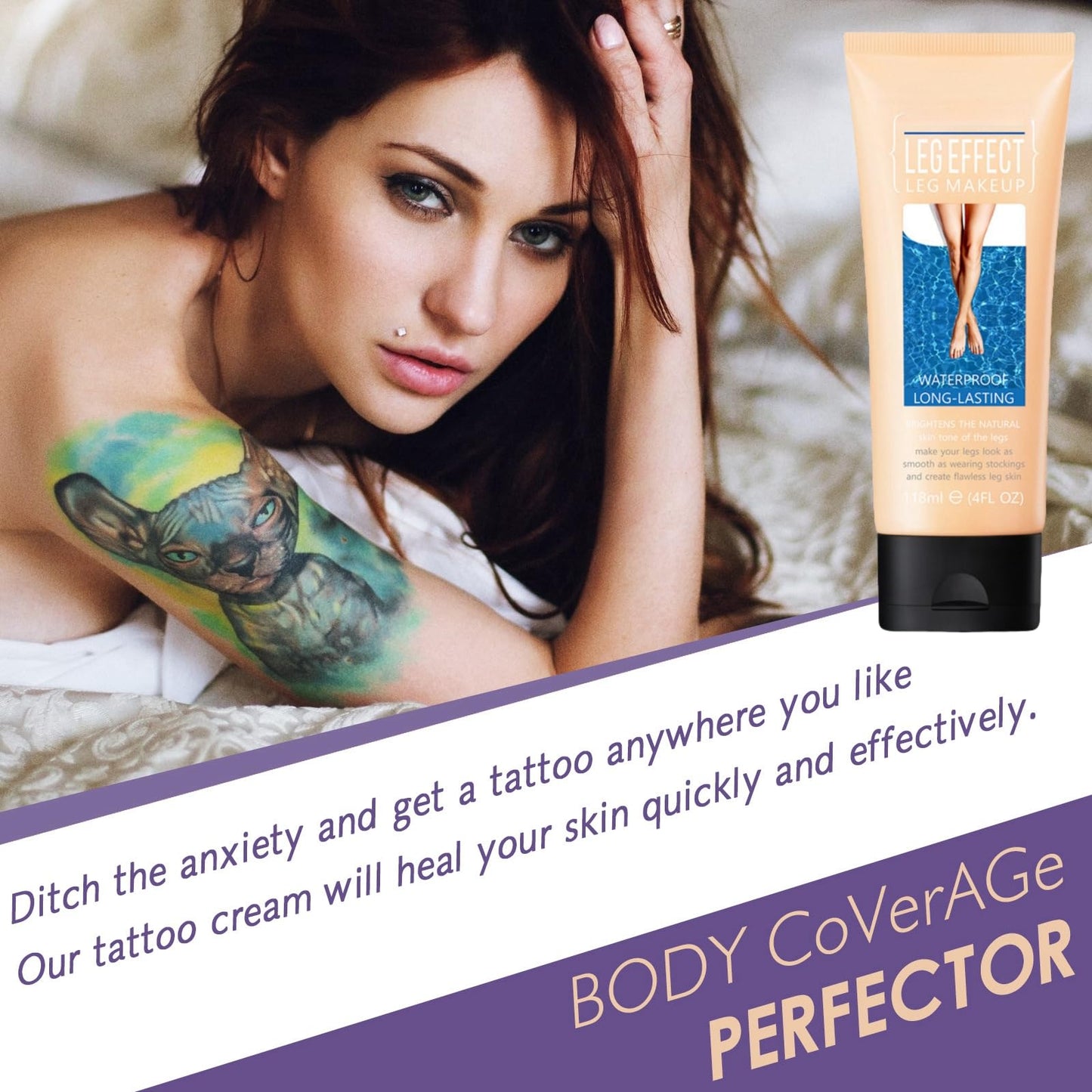 Jinjiar Leg Makeup Waterproof No Transfer,Leg Vein Cover up Makeup,Leg Makeup Lotion,Leg and Body Scar Cover Up Makeup,Concealer Full Coverage,Makeup Concealer,Leg Makeup,Lasting Perfection Concealer(1#)