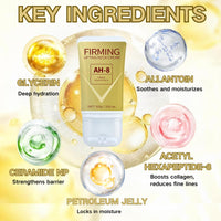 AH-8 Firming Neck Cream, Neck Firming Cream with Double Massage Roller, Tighten and Lift Neck Cream for Sagging Skin, Double Chin Reducer, Fade Fine Lines & Anti-Wrinkle, Moisturizing