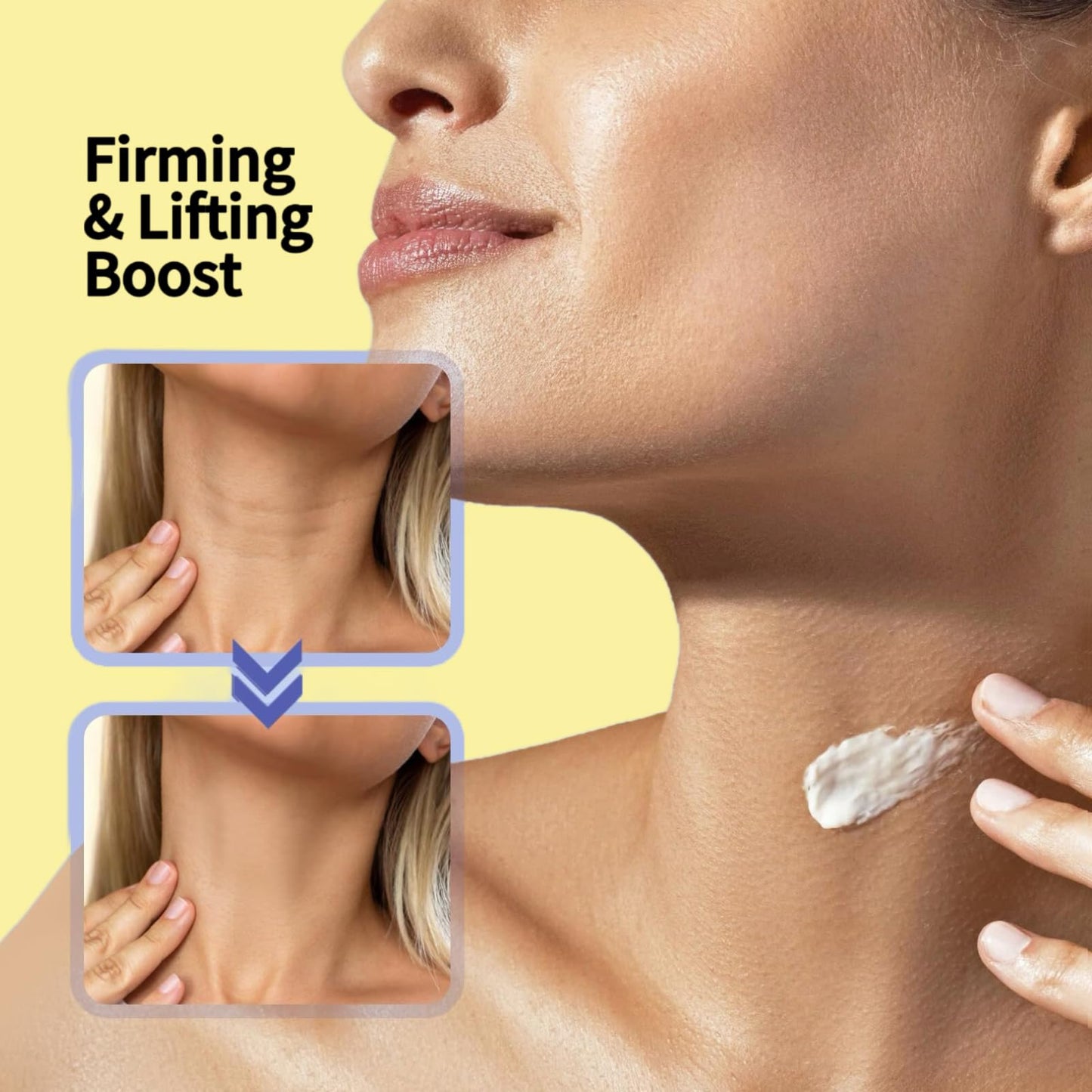 NLFOX Neck Firming Cream - Neck Cream for Crepey Skin Body Care Comfort - Collagen & Hyaluronic Acid Neck Tightening Cream - Tighten and Lift Neckcream for Women & Men on neck & Décolleté Lifting