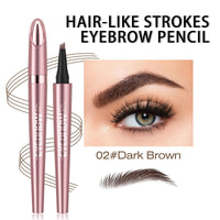 NatrLuxe 3D Waterproof Eyebrow Pencil – Magic Eyebrow Pen With 4-Tip Design, Dark Brown (02) – Long-Lasting Brow Tint For Flawless Makeup