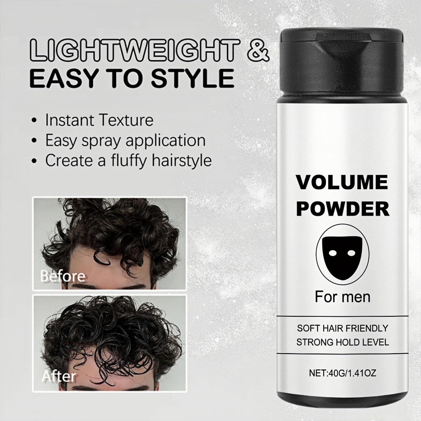 CUOFOL Hair Styling Texturising Powder,Volume Powder for Men,Hair Texture Pow/der,Volumizing Pow/der for H/air,Light Control Natural Matte Look,Ha/ir Styling Products Men,Long-Lasting Hold and Easy to Apply