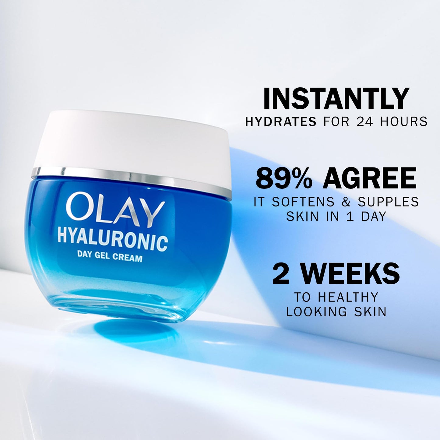 Olay Hyaluronic Acid Face Moisturiser Day Gel Cream, Skincare with Niacinamide 99% Purity and Vitamin B5 (Panthenol) Hydrating Skin Care: Plumps, Smooths, Hydrates Non Greasy, Non Sticky, 50ml